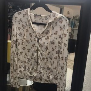 Brandy Melville printed zip-up hoodie